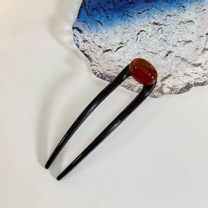 Fashionable Simple U-Shaped Hairpin Headwear Elegant Pebble Hair Accessories Versatile Hairpin for Updo Popular Hair Accessories
