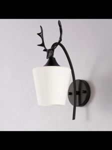Nordic Deer Craft Wall Light Kitchen Living Room Black Lamp Bedside Dining Room Aisle Corridor Fixtures