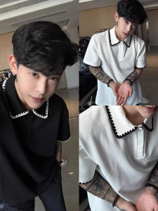 Áo Thun Polo Nam Tay Ngắn Viền Ren Màu Tương Phản Phong Cách Mỹ Mùa Hè Thường Ngày Thường Ngày Thoáng Khí Thoải Mái