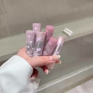 Mirror Glass Solid Lip Gloss Water Light Round Tube Lasting Moisturizing Lipstick Natural Nude Peach Tint Jelly Lip Glaze Makeup