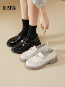 DUSTO | Thick Sole Coin Decorated Loafers Black Fall Casual Shoes