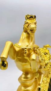 Luckycharm168 Feng Shui Horse With Coin Statue Resin For Success Home Office Prosperity Tabletop Decor Figurine