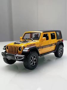 MAKEDA | 1:22 Scale Wrangler Alloy Car Toy Diecast Model Doors Can be Opened Pull Back Metal Body Rubber Tire Vehice Friends Holiday Gift