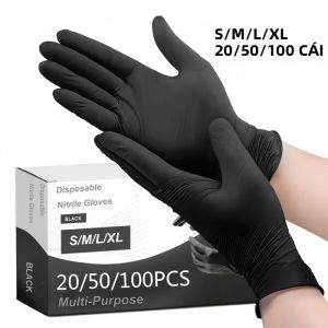 Găng Tay Dùng Một Lần Bằng Cao Su Nitrile Tổng Hợp 20/50/100 CÁI Găng Tay Cao Su Làm Sạch Cấp Thực Phẩm Có Độ Đàn Hồi Cao Không Thấm Nước Cho Hộ Gia Đình