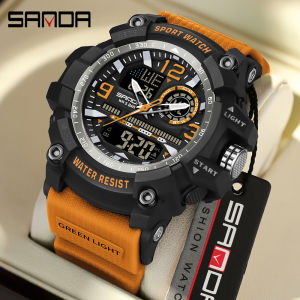 SANDA 3367 Mens Electronic Watch Large Dial Multi Functional Outdoor Waterproof Student Sports Electronic Watch