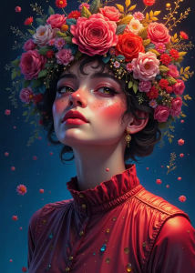 Kayou | 5D DIY Diamond Painting Kit Fashion Girl Colorful Flower Art Full Drill Rhinestone Mosaic Wall Decor Craft Kit Home Gift
