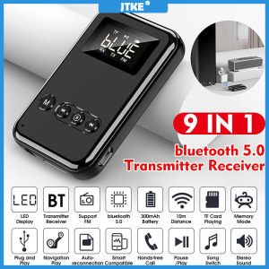 Bộ Thu Phát Âm Thanh Bluetooth 5.0 9 Trong 1 Bộ Chuyển Đổi Âm Nhạc Không Dây Âm Thanh Nổi Bộ Phát FM Giắc Cắm AUX 3.5Mm Cho Xe Hơi MP3 Máy Vi Tính