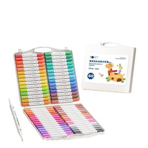 Enmy twin double head acrylic marker for children safety painting DIY large ink volume easy to clean 12/24/36/48/60/80colours