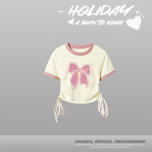 Summer Outfit Set for Girls Cute KT Cat Print Short Sleeve T-Shirt And Work Pants Durable Casual Wear for Teenage Girls