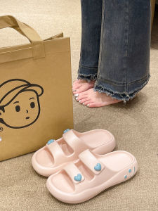 Eva Thick Heel Sandals Womens Summer New Style Fashionable Beachwear Heart Shaped Slippers Comfortable Anti Slip Casual Slip-On