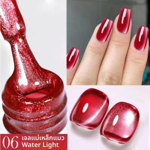 ยาทาเล็บเจล SHAKA รุ่น Autumn Nails สีใสชมพูขาวแดง ประกายมุกแบบตาแมว 2025 สไตล์ใหม่ สีนู้ด แบบซุปเปอร์แฟลช 1 ชิ้น