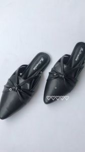 Bellvania Flat Shoes Wanita Kekinian Korean Style Hitam Elegan Polos Jumbo 41