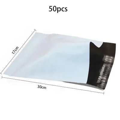 50PCS Ploy Shipping Bags Opaque PE Plastic Express Envelope Storage White Color Mailing Bags Self Adhesive Seal Courier Bag