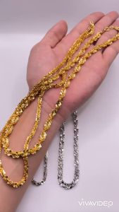 Dây chuyền xoắn titan Vòng cổ hoa mai titan màu 18k và vàng trắng có chạm khắc kí hiệu TRANGSUCMOILUATUOI.RIN