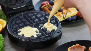 【VOLTO】Breakfast Donut Waffle Maker – 3 in 1 Non-Stick Detachable Mini Round Sandwich Maker