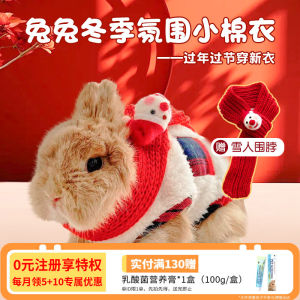 Warm Rabbit Sweater Festive Decorative Winter Clothes for Pets New Years Robe Droopy Ear Dwarf Rabbit Pig Vest Grass Extract Brand