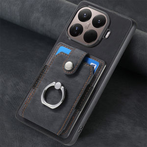 szhaiyu | For Magnet Leather Ring Bracket Phone Case for Xiaomi 17T 15T Mi 15TPro 17TPro Wallet Cards Solt Holder Back Protective Cover