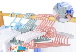 1O PCS Foldable Hanger Baju Baby Murah Adjustable Kids Hangers Hooks Penyangkut Baju Budak kanak-kanak Bayi Clothes Henger Kids Sangkut Sidai Cloth Bayi Borong