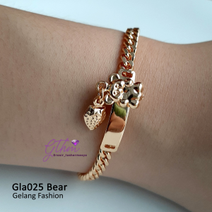 Gelang Anak Peneng Bear Strawberry Perhiasan Fashion Anak Awet Anti Karat gla025 jual titanium