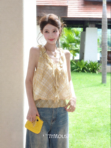 THROUS | Áo Thun Thời Trang Dáng Rộng Có Nếp Nhăn V-Cổ
