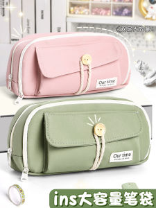 Túi Đựng Bút Chì Vải Canvas Dung Tích Lớn Chống Thấm Nước Dễ Giặt Đựng Đồ Dùng Học Tập Cho Học Sinh Tiểu Học Trung Học Phổ Thông