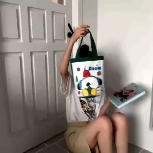 กระเป๋าถัง ลายการ์ตูน มินิมอล พกพาสะดวกถือถนัดมือ ลายน่ารักมาก