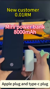 Cute Mini Portable Mobile Power for iPhone Android Micro USB Mobile Power Small and Lightweight 3000mA Mobile Battery