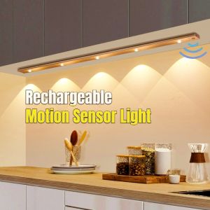 3 Color Motion Sensor Led Light Ultra Thin Indoor Usb Rechargeable Night Light Lamp Led Under Cabinet Light Sensor Closet Light Bedside Lamp