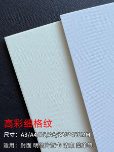High-End Thickened Art Paper 300g A3 Bright Color Fine Grid Patterned Cardstock for Printing Postcards Business Cards DIY
