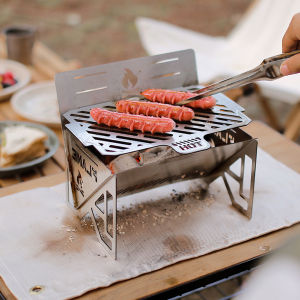 Outdoor Camping BBQ Grill Heating Stoves 4 Layers Portable Camping Barbecue Rack