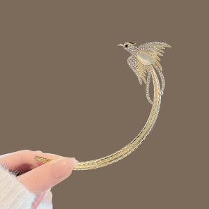 เข็มผมรูปฟีนิกซ์สไตล์จีนใหม่ เครื่องประดับผมแบบเรโทรหรูหรา ทรงมน สไตล์ย้อนยุค เครื่องประดับผมสำหรับผู้หญิง