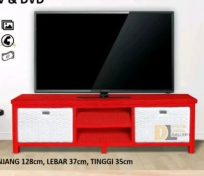 Redy Stok Lemari Rotan Sintetis Laci 2 DVD Meja Tv Rak Buku Susun
