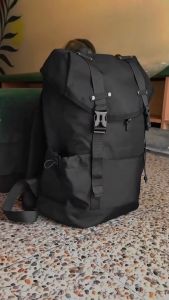 Korean Solid Color Backpack Student School Bag for Men Nylon Plain Backpacks