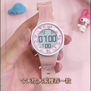 (With Box/42mm)100% Authentic Sanrio Hello Kitty Watch for Kids Girls Cute Watch Waterproof Digital Watch with Backlight Scratch Resistant Fashion Watch for Boys Kids Watch Girls Birthday Gift Christmas gifts Cinnamoroll Melody 8551