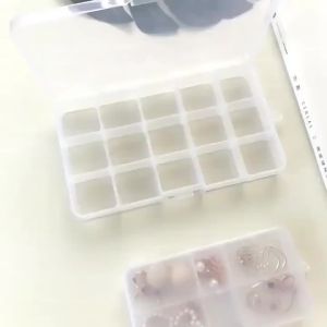 2 Set [Transparent Storage Box] A Durable Transparent Plastic Storage Box with 10/15 Compartments—Enlarged and Thickened