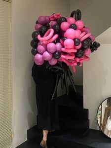 Bó Bong Bóng Hồng Đen Màu Đỏ Pha Trộn Cho Tiệc Picnic Ngoài Trời Sinh Nhật Ngày Lễ Tình Nhân Chụp Ảnh Trang Trí Không Khí