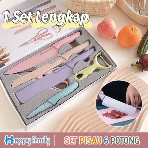 Pisau Dapur Set Gandum Jerami 6in1 Kitchen Knife Set Tajam Good Quality