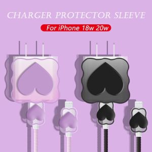 Mới bán chạy\ud83d\udd25Cáp nối bảo vệ sạc cho iPhone 14 13 12 11 Pro Max 18W 20W Bộ dụng cụ cuộn dây quản lý cáp dữ liệu 3D dạng hình tim C