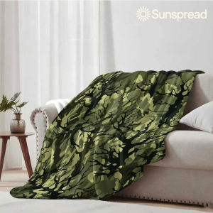 Beast Kingdom | Forest Tree Camo Soft Warm Flannel Blanket Lightweight Cozy Christmas Halloween Home Decor Room