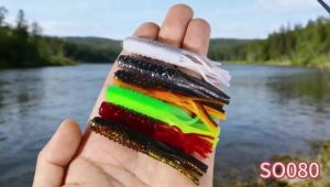10pcs Tubular Beard PVC Soft Bait 7cm 3.3g 6 Colors Fishing Lure Fishy Smell Artificial Bait for Freshwater Bass Carp Fishing