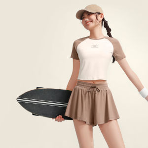 VfU Quick Dry Cool Feeling Fitness Clothing Womens Short Sleeve Tight Sports Top Yoga Pilates Outdoor T-Shirt Shoulder Pad