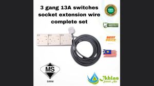 Heavy Duty ( 3gang )13A PVC Switches Socket Extension Wire (Compelete Set)