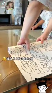 3 Meters Creative Cartoon Graffiti Wallpapers Student Tearable Blank Coloring Painting Paper