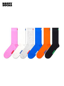 Happy Socks Trendy Brand Womens Mid-Calf Socks Autumn Collection White And Black Three Pairs Set New 25 Arrival