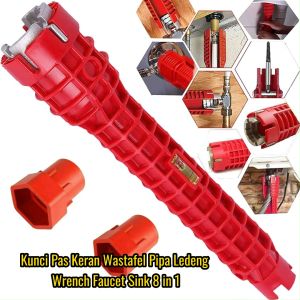 Kunci Pas Keran Wastafel Pipa Ledeng Wrench Faucet Sink 8 in 1