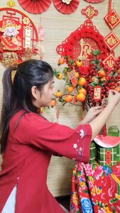 Combo 6 TAG Treo trang trí cây đào cây quất đầy đủ kiểu dáng màu sắc hình con rồng hình ông thần tài