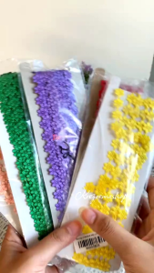 Renda Jasmine kecil dan besar per yard 90cm Banyak variasi warna