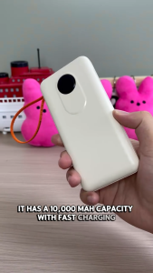 10000mAh Powerbank Fast Charging Built-in 4 Cables Power Bank LED Display Portable Charger with Lanyard for iPhone Samsung Huawei 1-Year Warranty