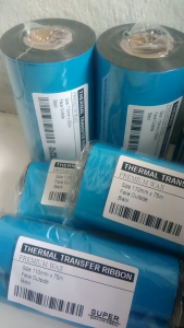 (2 Roll) Ribbon Wax 110x75 Meter FO Pita Tinta Printer Barcode Transfer Thermal OS214 CG408TT ZD220