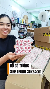 Bộ Cờ Tướng Size Trung Nhựa Cứng 34X30Cm Kèm Hộp